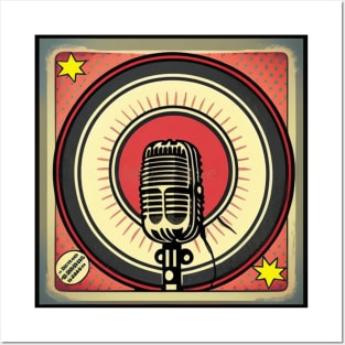 Vintage Microphone Pop Art Style Posters and Art